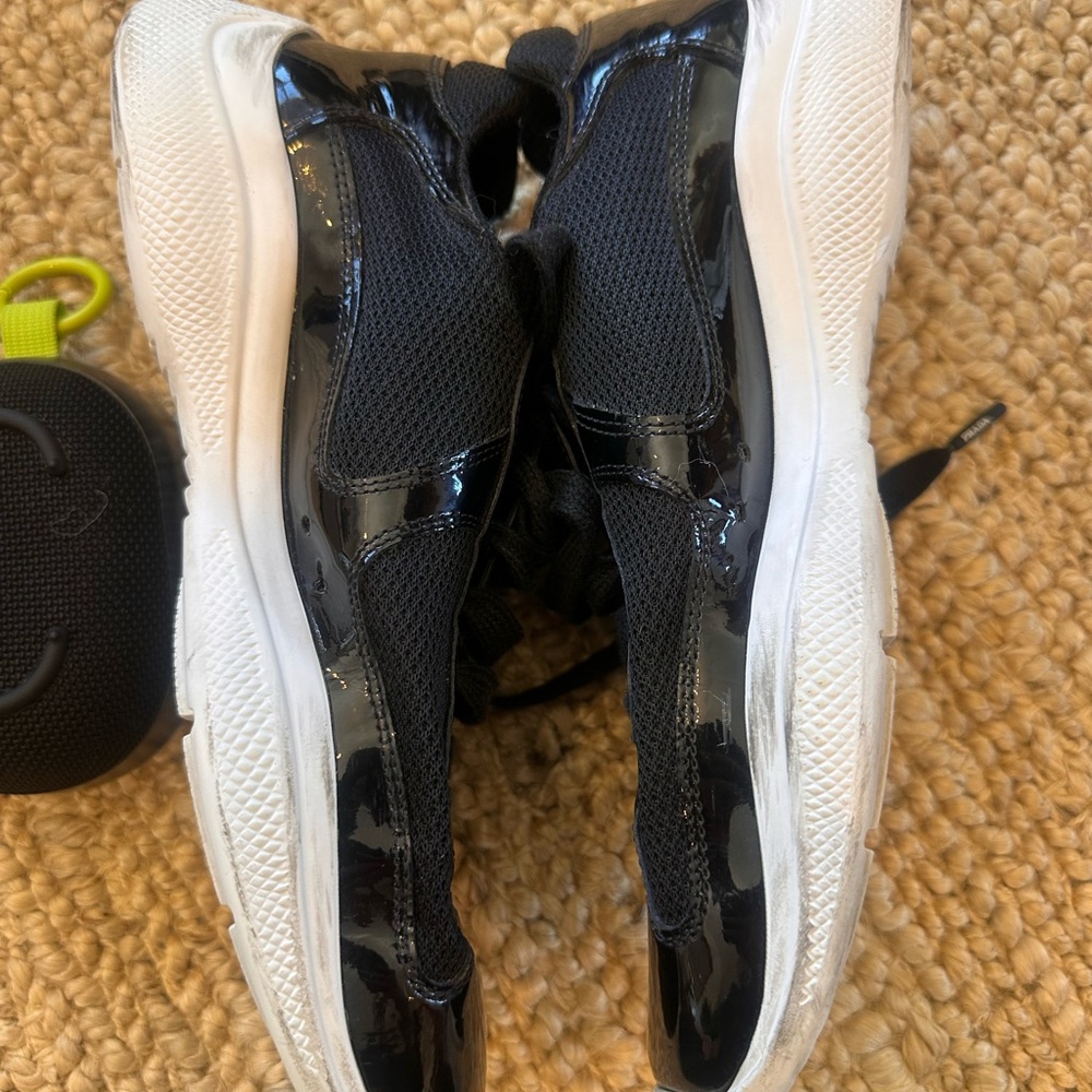 Prada Unisex Black and Red Sneakers - Picture 5 of 11